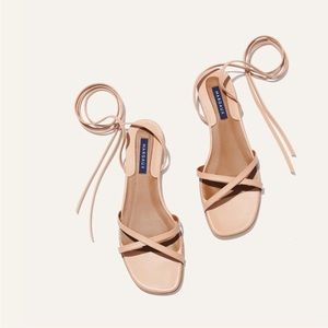 Margaux “the Wrap” Sandal in color Rose Nappa (nude)
